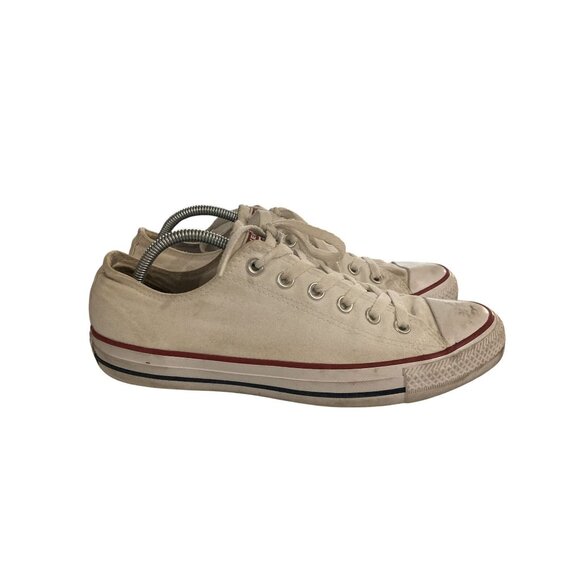 Converse Chuck Taylor All Star Womens Size 10 White Red Canvas Low-Top Sneakers - Picture 5 of 8